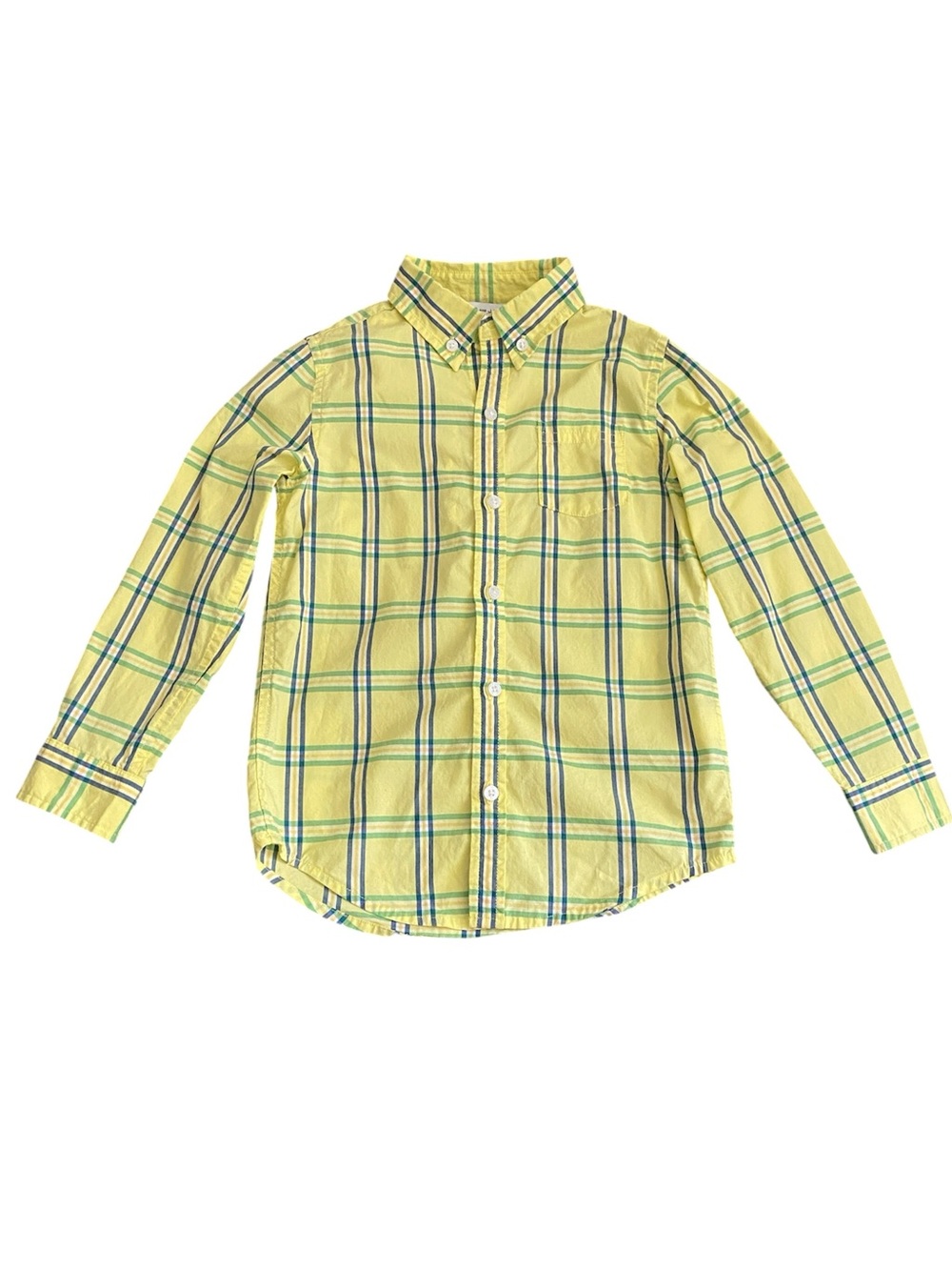Janie and Jack Yellow Plaid Button-Down Shirt